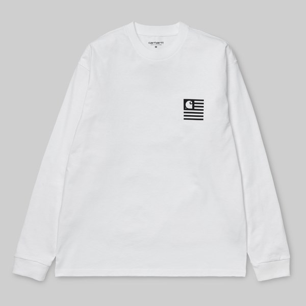 CARHARTT STATE PATCH LONG SLEEVE T-SHIRT WHITE 